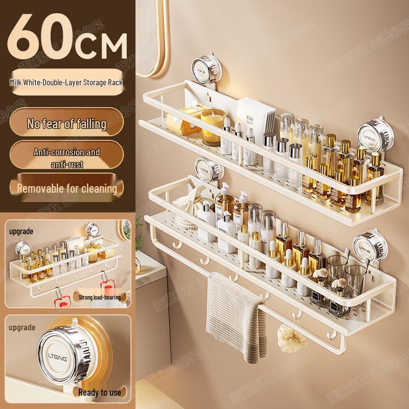 Настенная алюминиевая полка для полотенец и ванной комнаты на присосках