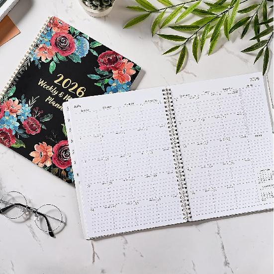 2026 Planner - Planner 2026, Jan. 2026 - Dec. 2026, 9” x 11”, 2026 Planner Weekly and Monthly, 2026 Weekly Monthly Plannr with 12-Month Tabs,