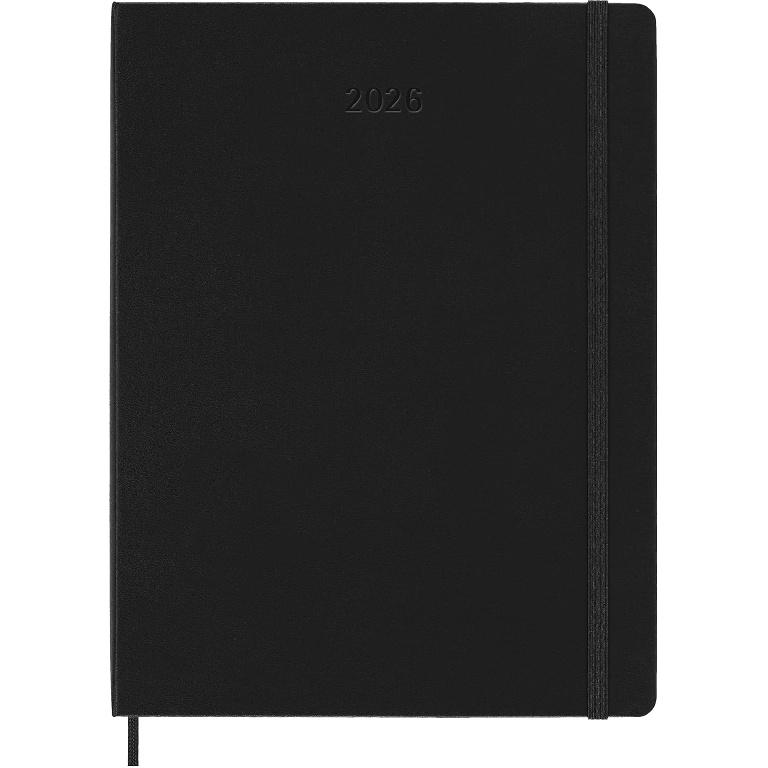 Moleskine Classic 12 Month 2026 Weekly Planner, Hard Cover, XL (7.5" x 9.75"), Black, 144 pages