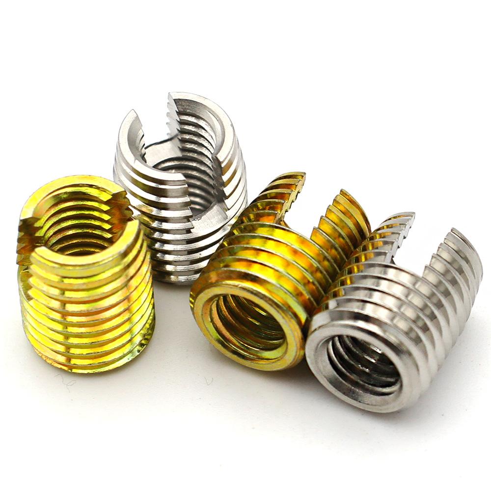 2-10pcs M2 M2.5 M3 M4 M5 M6 M8 - M16 Stainless Steel/Galvanized Self-Tapping Threaded Insert with Slot Embedded Thread Protector