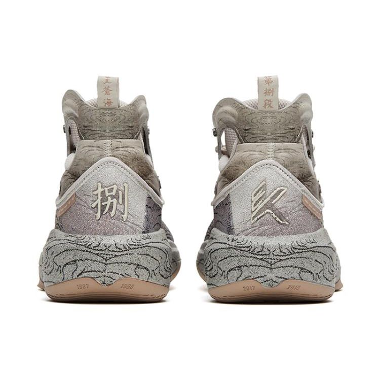 Anta Баскетбольные кроссовки KT8 Twelve Water Graph с амортизацией, нескользящие, износостойкие, высокие, мужские, серо-коричневые 112311101-7