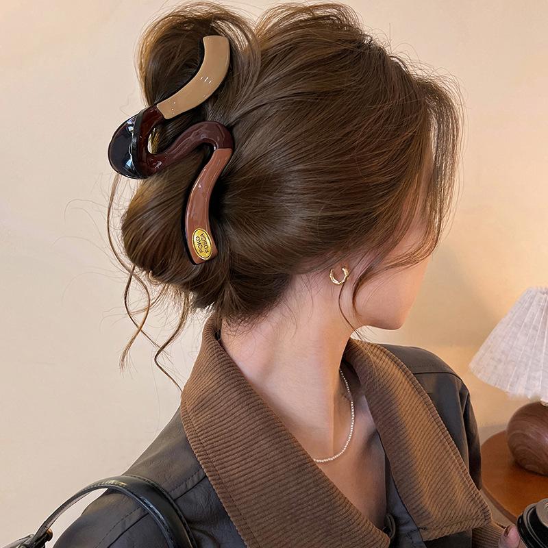 2025 Retro Tortoiseshell Women’s High-End Hair Claw Clip for Half Updo