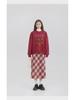 Красная шерстяная юбка в клетку с высокой талией для стройных фигур типа «груша» — корейский стиль, А-силуэт, идеально подходит для весны и осени