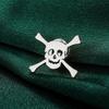 LIKGREAT Skull Brooch for Men Women Skeleton Bone Pin Badge for Shirt Hats Backpacks Stainless Steel Jewelry Halloween Gift