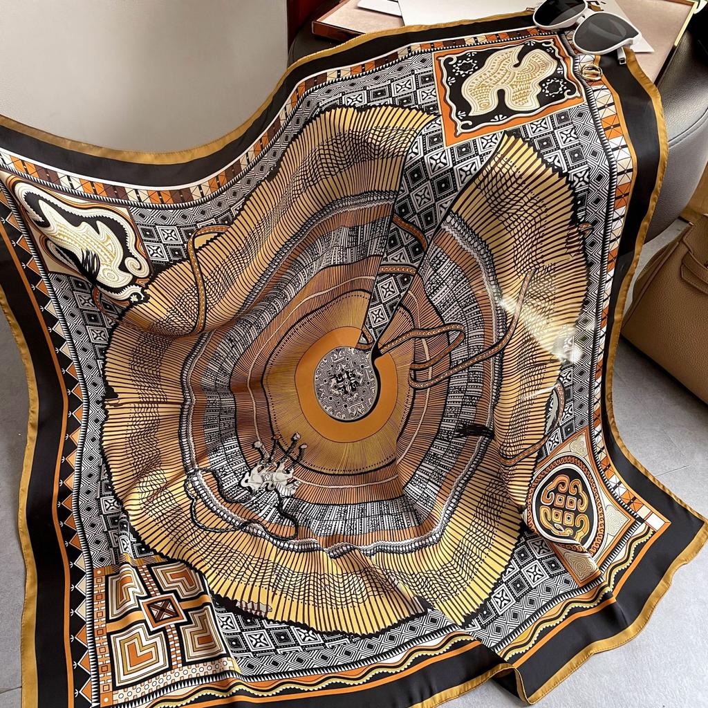 High-quality Luxurious Silk Scarves Headband Scarfs Neck Scarf For Women Chain Silk Scarf Women's Decorative Shawl