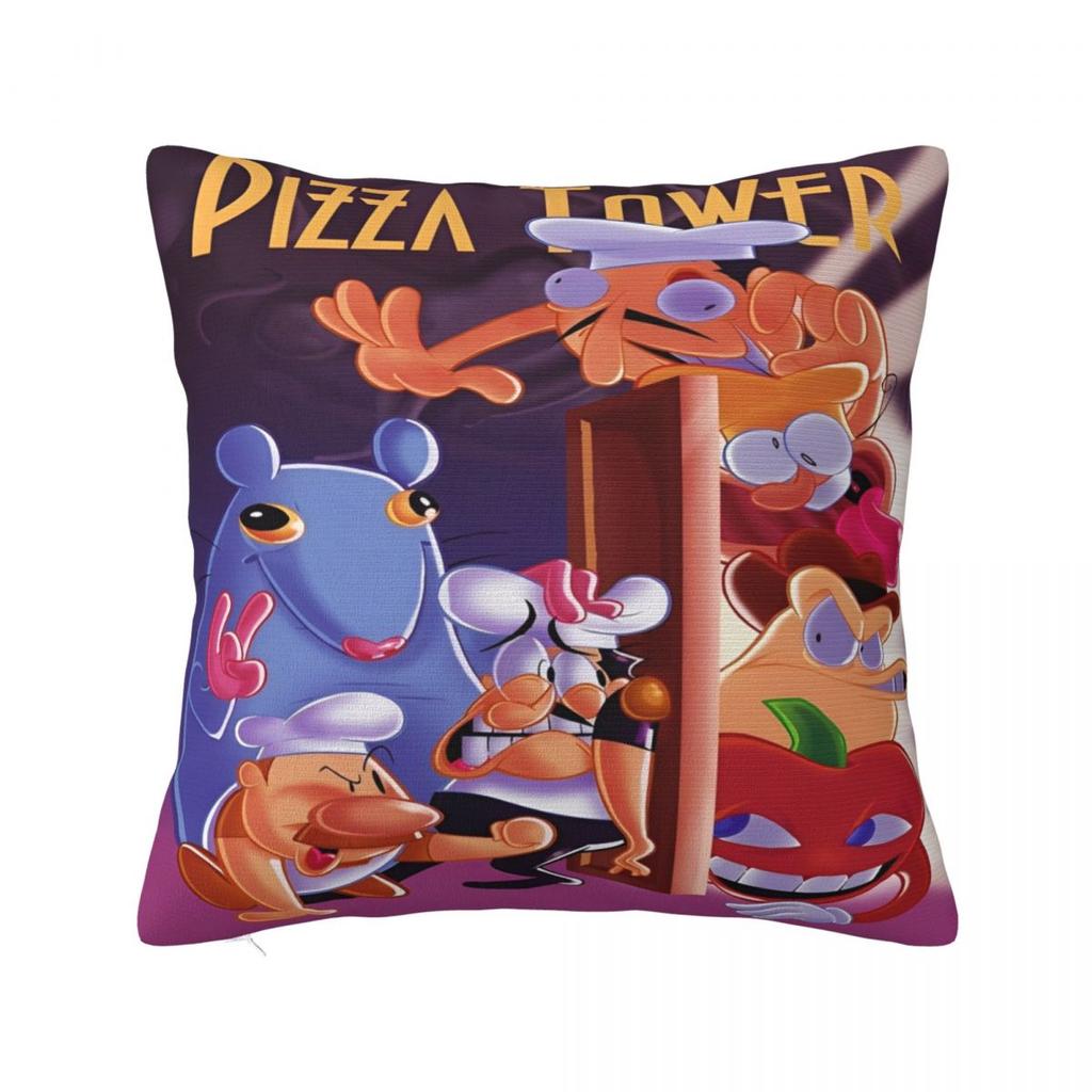 Подушки с принтами по игре Pizza Tower Чехлы для подушек Мягкие чехлы для подушек Домашний декор Квадратные разных размеров
