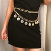 Tassel Waist Chain Double-Layer Coin Pendant Chain Vintage Body Chain  Beach Party