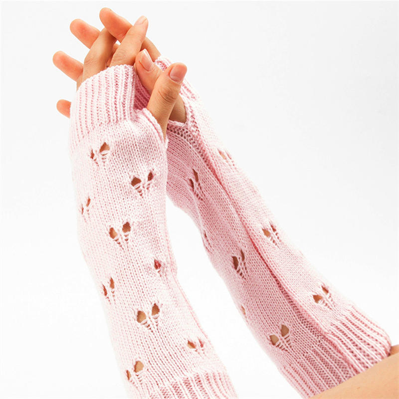 1 пара женских утеплителей для рук с отверстием для большого пальца длиной до локтя, эластичные трикотажные рукава для сохранения тепла, однотонные, без пальцев