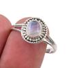 Natural Rainbow Moonstone Gemstone Handmade 925 Sterling Silver Ring Size 9 p4L62