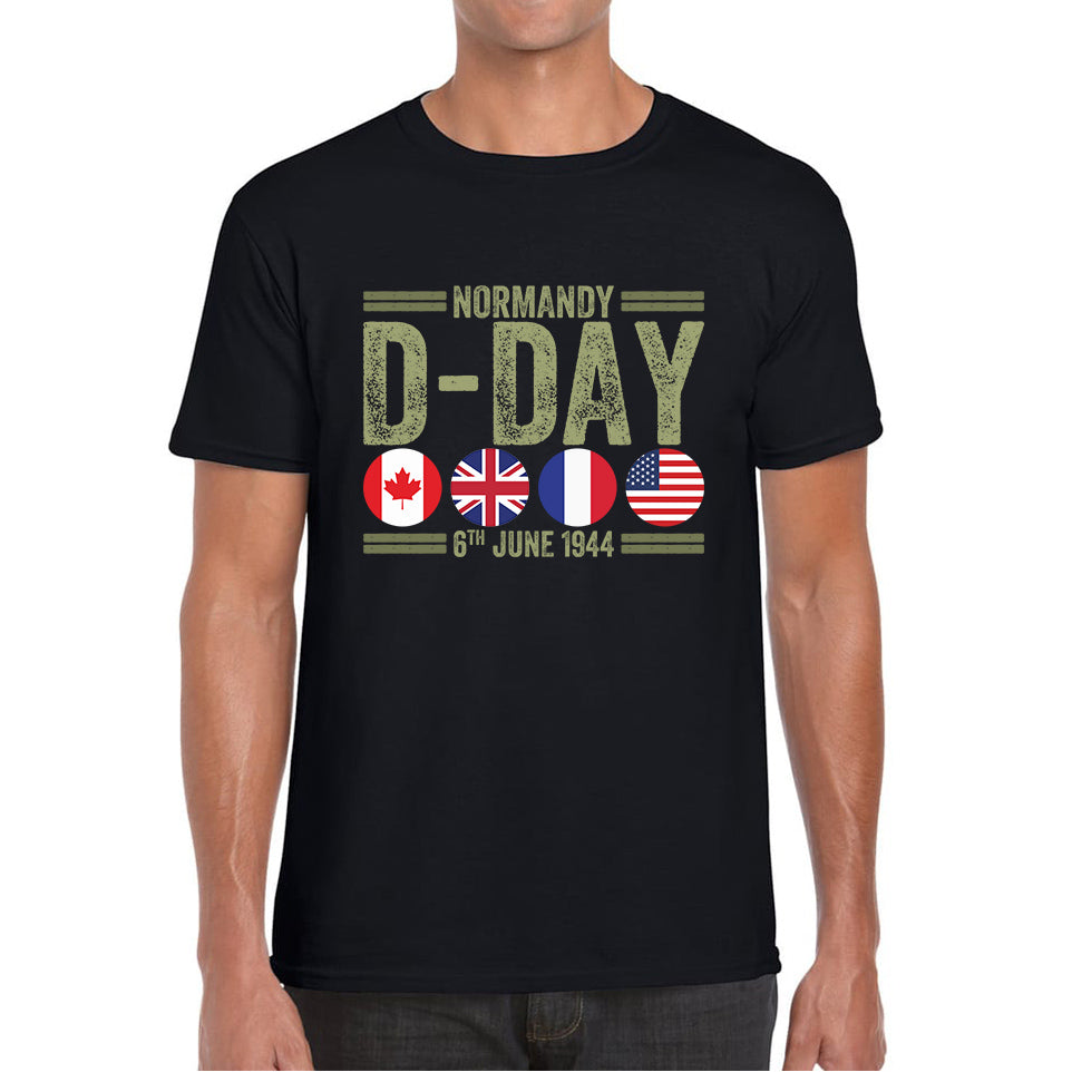 Normandy D-Day 6th June 1944 Normandy Landings World War II British Canadian Airborne Military Seaborne Invasion UK Army Veteran Patriotic T-Shirt