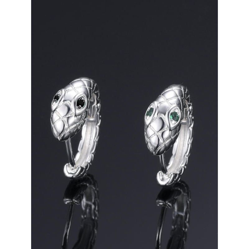 and American Snake-Shaped Earrings Men's and Women's Personalized Light Luxury Simple Style Street Fashion Trendy Ear Buckle Couple Earrings New