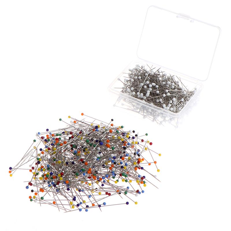 Швейные булавки 38 мм со стеклянной шаровой головкой, штифты для выстегивания ювелирных изделий, швейный инструмент «сделай сам»