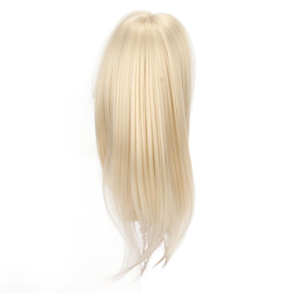 1 6 Ball Jointed Doll Wig for 15.5 To 17cm Doll Milk Gold Long Hair with Bangs DIY Doll Wig