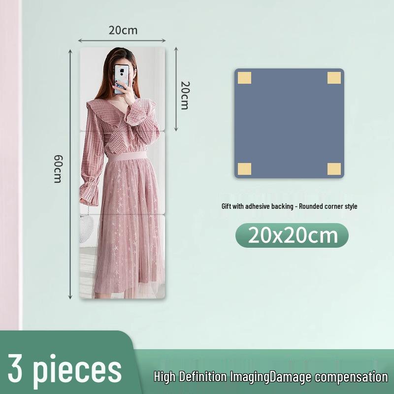 Акриловая наклейка-зеркало на всю стену с самоклеящейся основой для ванной комнаты или дверцы шкафа