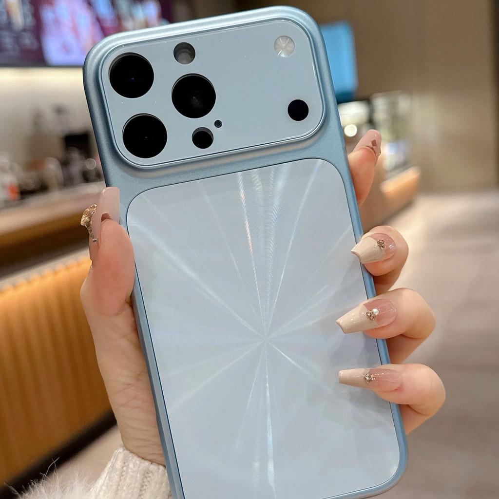 Laser Aurora CD Pattern Camera Protection Case for iPhone 17 16 15 14 13 Pro Max Shockproof Bumper Hard Glitter Cover