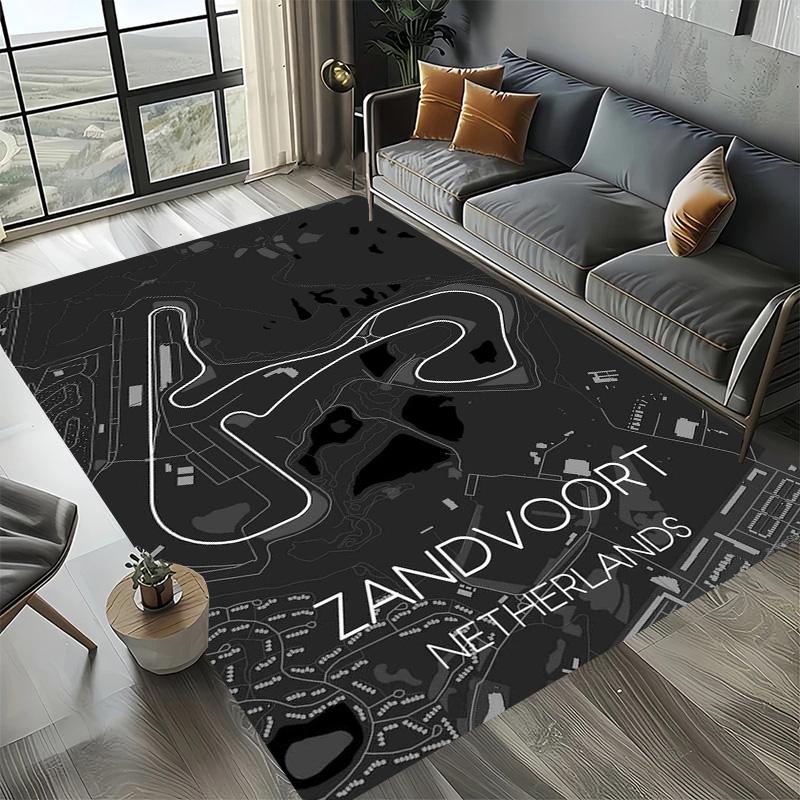 Декоративный коврик на тему Формулы-1, коврик для любителей гонок, ковер на четыре сезона с принтом трассы Имола, Монако для комнаты, дивана