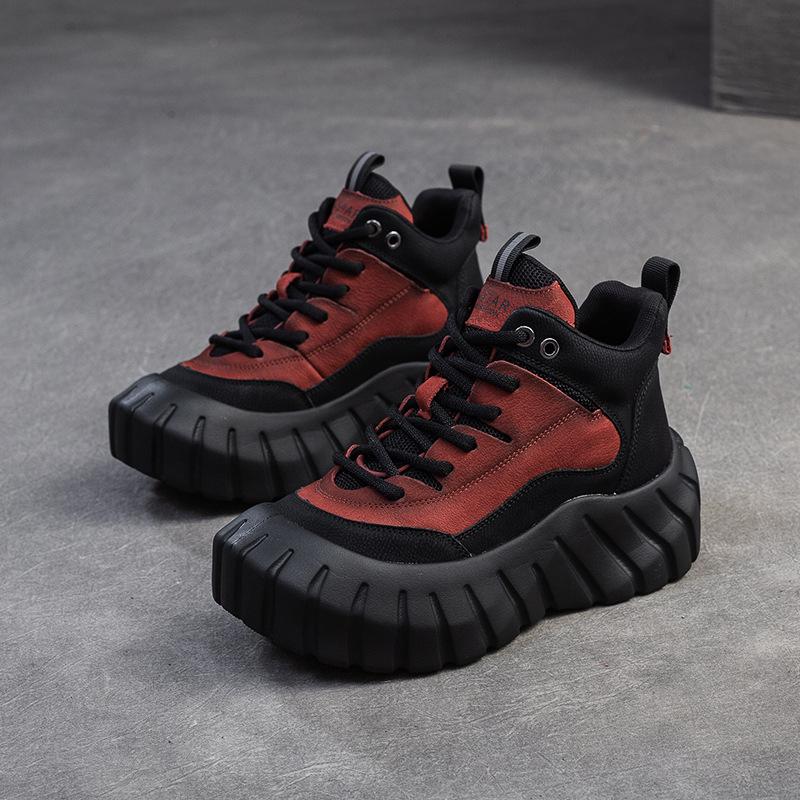 Johnature Туфли на плоской платформе разных цветов, ретро-обувь из натуральной кожи, универсальная женская обувь на толстой подошве