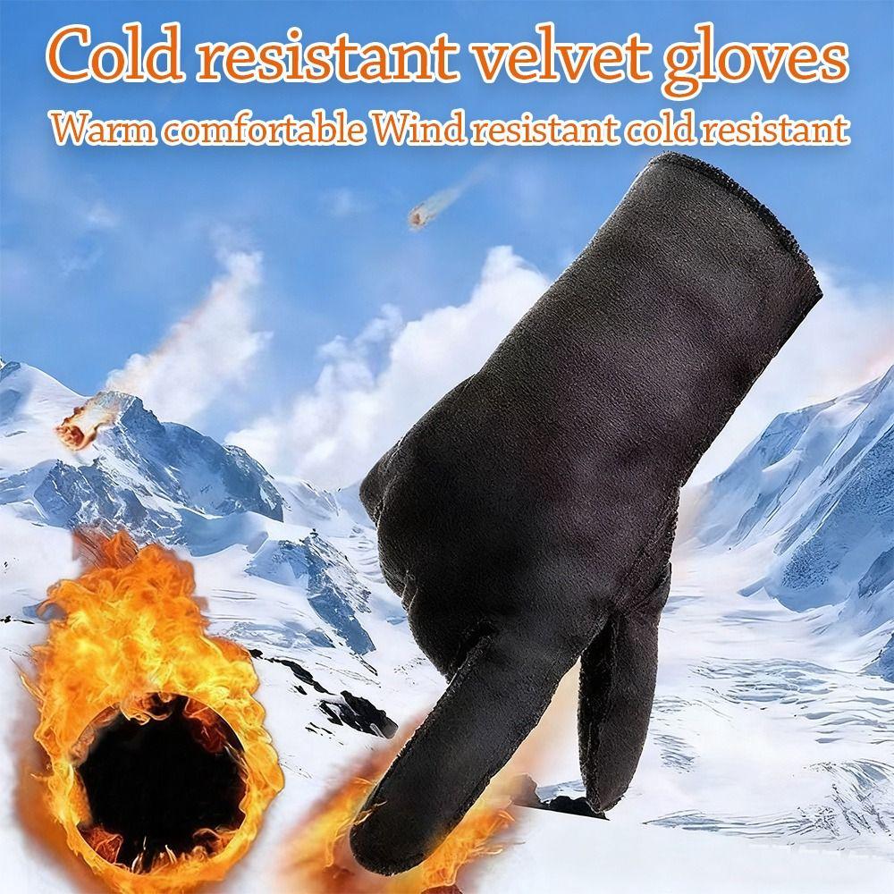 Плюшевые зимние перчатки Теплые велосипедные перчатки Модные варежки для вождения Мужские Женские