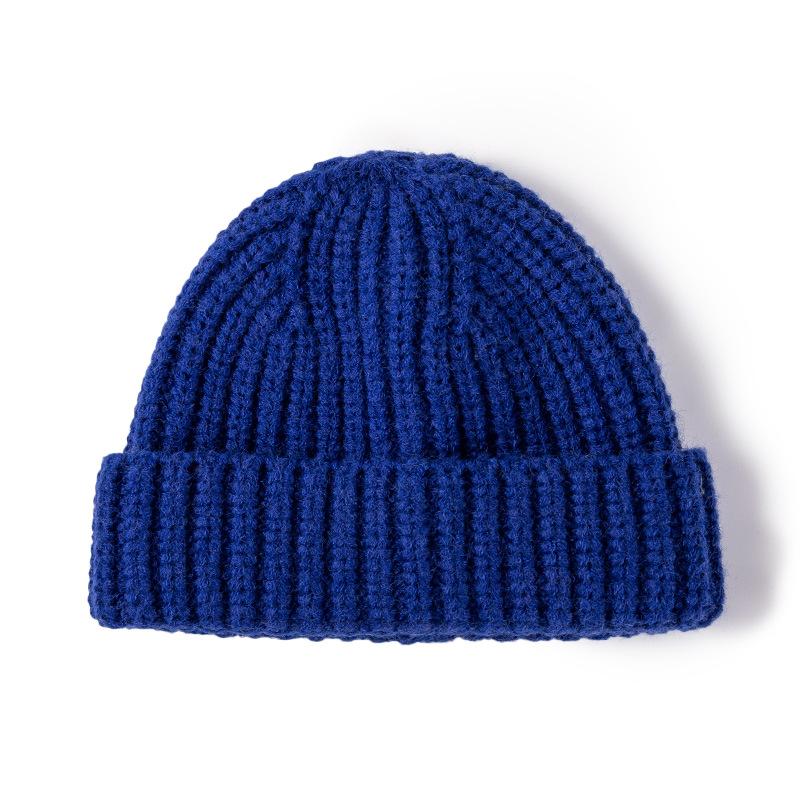 Europe, America autumn and winter knitted hat women's warm thickened melon fur hat outdoor three-needle wool hat men's cold hat adult