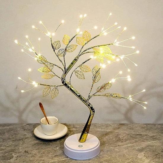 Настольная лампа Bonsai Led Tree, настольный декор, светодиодные лампы Pearl для дома, спальни, помещения, свадебной вечеринки, украшения, сенсорный выключатель, питание от батареи