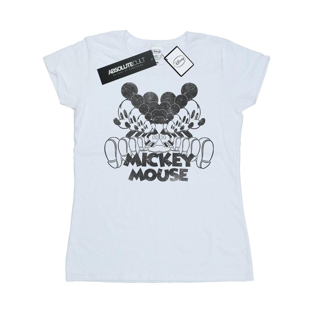 Disney Womens/Ladies Mickey Mouse Mirrored Cotton T-Shirt