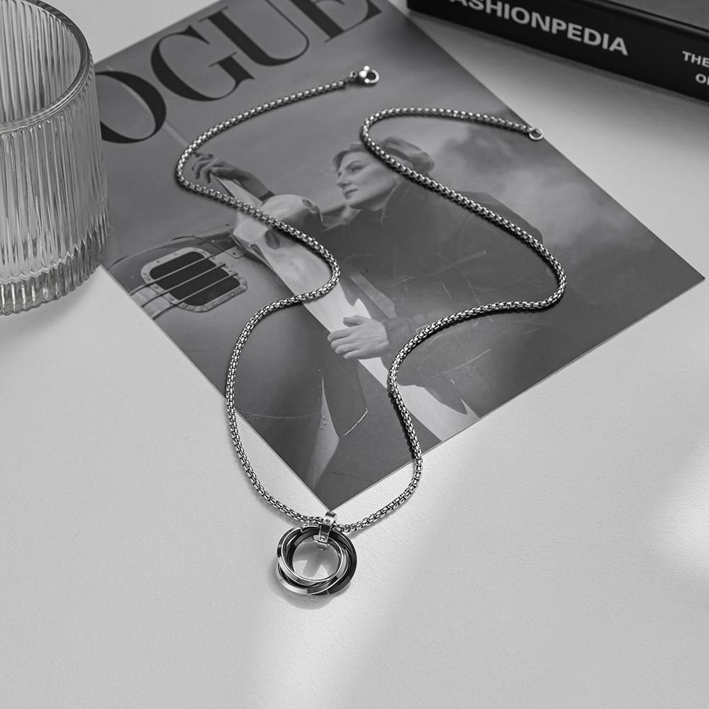 Геометрическая цепочка-подвеска из титановой стали для мужчин и женщин, повседневное украшение