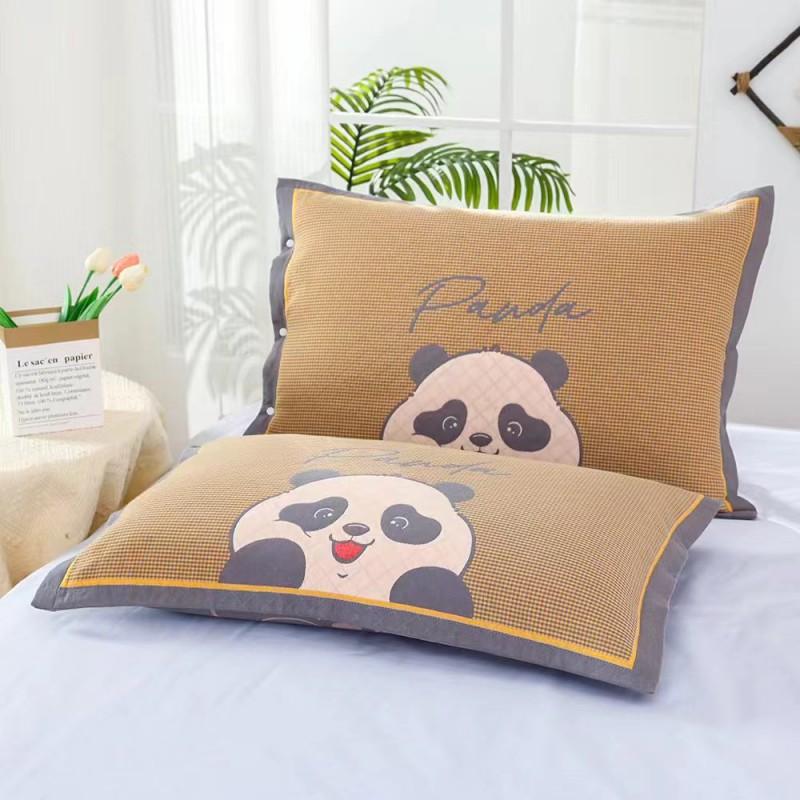 Cotton Pillowcase Set 2pcs Extra Large Thick Soft Breathable Adult Bedding Panda Print Modern Home Decor