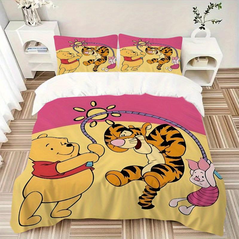 3pcs set Pooh Bear Tigger1pc of quilt cover+2pcs of pillowcase, no core, print bedding, All Seasons Bedroom Setting035