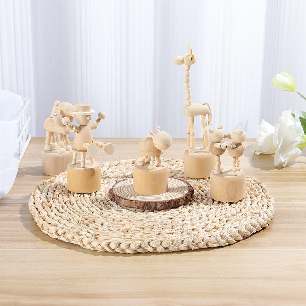 Shelf Home Decoration Mini Desktop Decor Wooden Animal Ornaments Educational Toys Wood DIY Craft