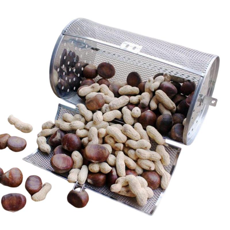 Ossayi Stainless Steel Oven Rotating Grill Cage Nuts Coffee Beans Baking Basket for Barbecue Air Fryer Rotisserie Accessories