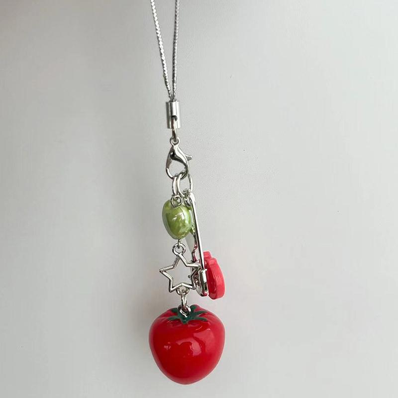 Имитация томатной звезды мобильный телефон цепочка шнурок сладкий свежий брелок для женщин сумка для камеры анти-потеря кулон подарок на день рождения