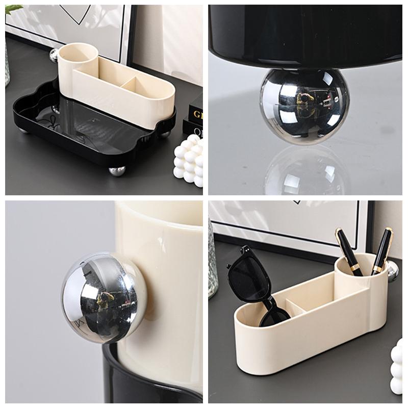 Настольный ящик для хранения косметики, ювелирных изделий, кисточек для макияжа, держателя помады, многосекционный органайзер для хранения настольных вещей