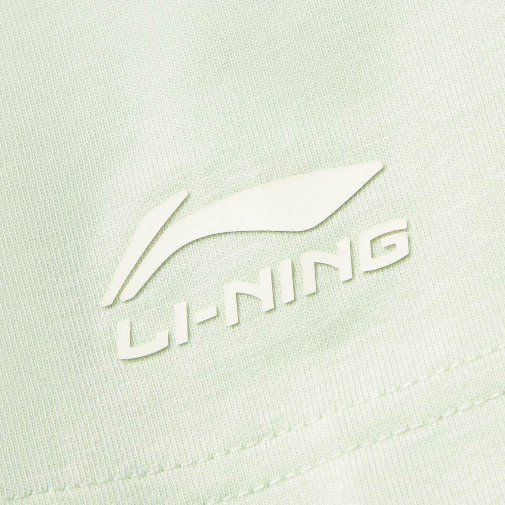 Li Ning X Disney Mickey Серия Спортивный Стиль Жизни Простая Футболка с Надписью, Круглым Вырезом, Коротким Рукавом, Свободного Кроя, Унисекс Футболка, Пено-зеленый AHSV795-2