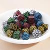 Игры Настольные игры Смола Многогранные кубики 7 шт. Набор кубиков Игровые кубики Кубики с резным узором Набор кубиков