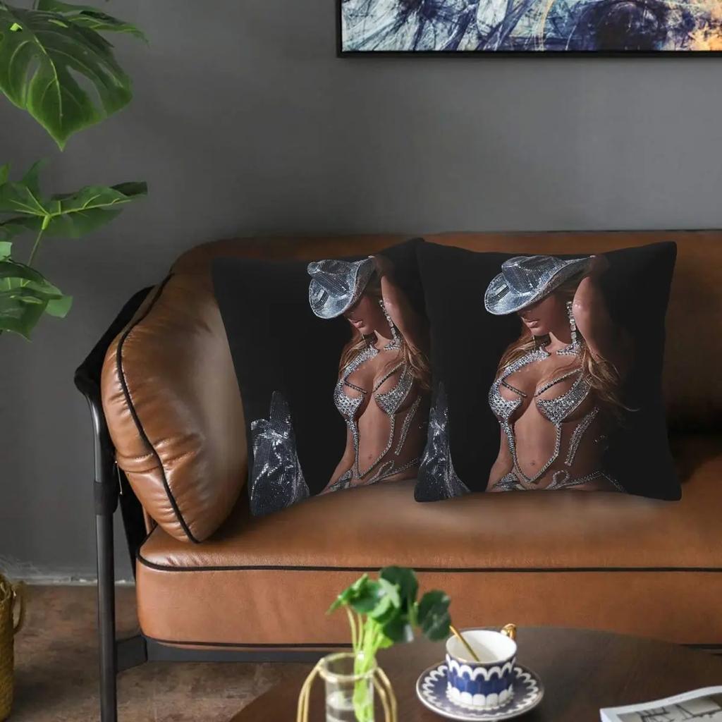 Bey My House Singer Beyonce Renaissance Tour 2 Pcs Square Pillowcase Pillow Cover Cushion Throw Pillow For Home Bedroom