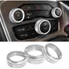 3PCS Air Conditioner Switch Button Knob Cover, Aluminum Alloy Knob Ring Trim Cover, Climate Control Knob Covers, Auto Accessories Compatible With