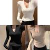 Polyester Long Sleeve V Neck T Shirt For Office Wear And Casual Fashion