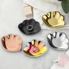 1Pc Shell Shape Jewelry Tray Mirror Shine Stainless Steel Multifunctional Women Girls Cosmetic Storage Holder Home Suppli