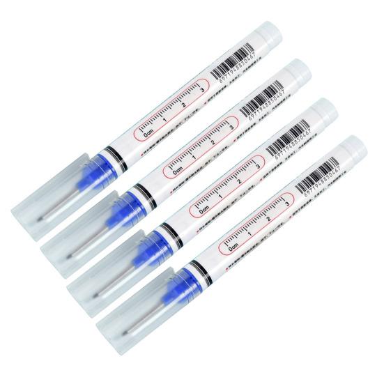 4 Pcs Long Head Deep Hole Marker Pens 20mm Long Nose Marker Quick Dry Waterproof Colorful Carpenter Pen for Construction Bathroom Woodworking