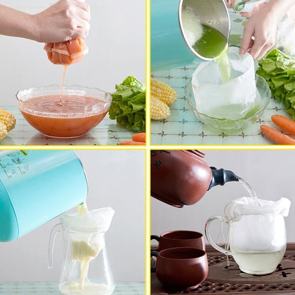 1/5PCS New Liquid Reusable Nylon Mesh Tea Coffee Filter Net Strainer Nut Milk
