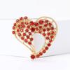 Fashion Alloy Rhinestone Hollow Love Brooch Versatile Temperament Women'S Suit Cardigan Corsage Jewelry Pin
