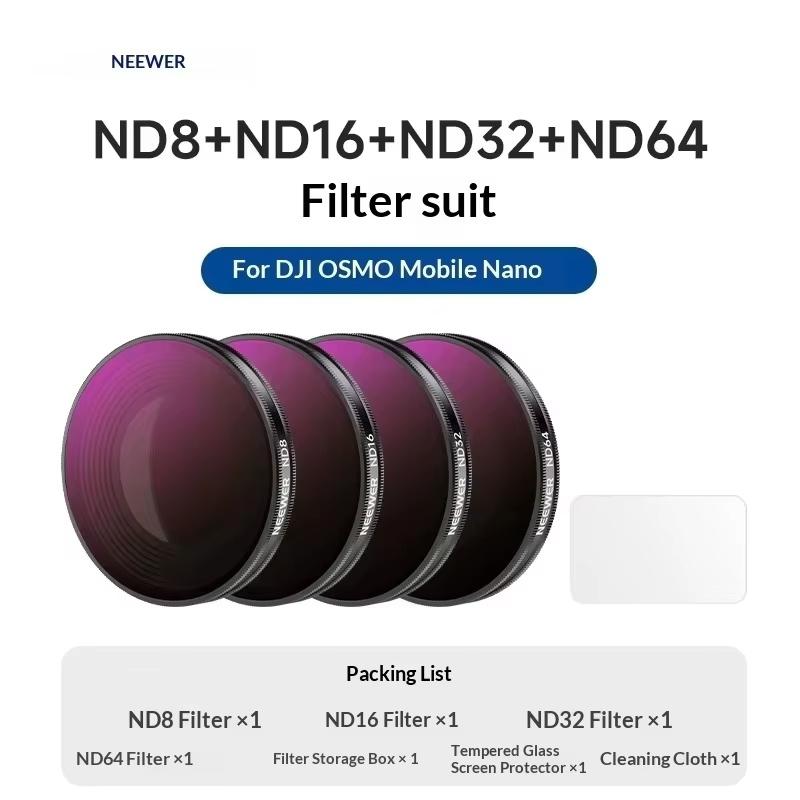 NEEWER Для DJI OSMO NANO Набор Фильтров UV/CPL/Black Soft/ND Фильтр Комплект HD Оптическое Стекло С Защитной Пленкой Для Съемки На Открытом Воздухе