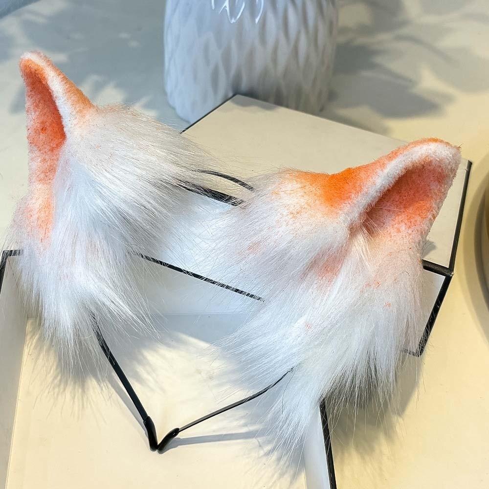 Fluffy Realistic Texture Faux Fur Cat Ears Flexible Handmade Animal Headband  Anime Cosplay