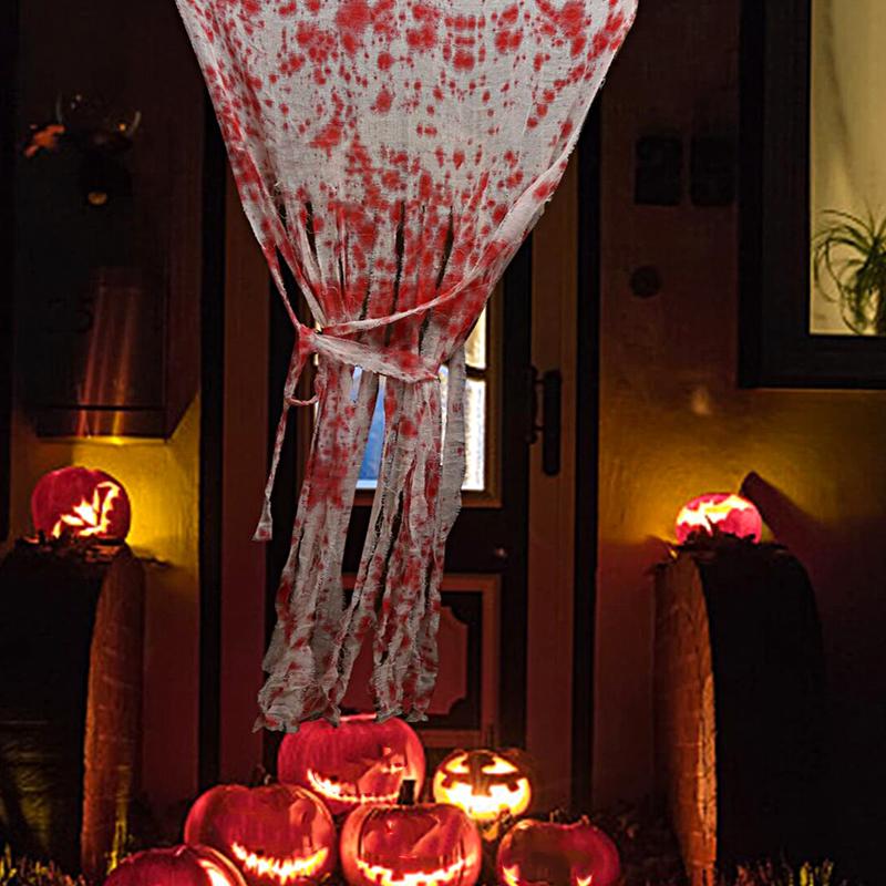 Хэллоуин Узор Кровавых Пятен Декоративный Красный Узор Ладони Орнамент Тема Фона Ткань Бар Подвесной Домашняя Вечеринка 100*165см