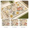 Floral Dish Drying Mat Super Absorbent Coffee Drain Pad Tableware Draining Pad Quick Dry Rug Kitchen Dinnerware Placemat