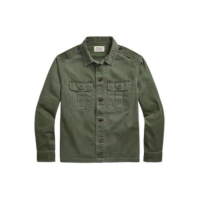 Polo Ss22 Хлопковая атласная рубашка с длинным рукавом Мужские рубашки Зеленые MNPOWOV16821975-300