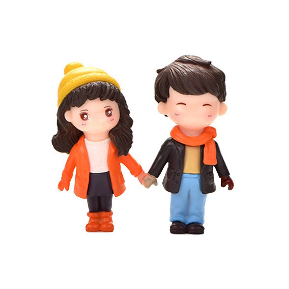1 Pair Mini Stool Couples Dolls Fairy Garden Miniatures Decor Dollhouse/Terrarium Action Figures Figurine DIY Micro Landscape