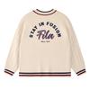 Fila Fusion Ретро Колледж Мода Универсальный V-образный вырез Вязаный Свитер Женские топы Молочно-Бежевый T11W433403FBG