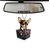 Dog Car Charms Adorable Acrylic Ornament Rearview Mirror Hanging Decor for Car Christmas Trees Decoration
