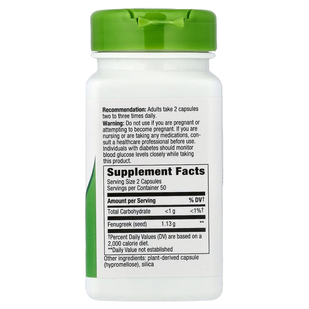 Nature's Way Fenugreek Seed 610mg Veggie Capsules, 100 Count (1220mg Per Serving)